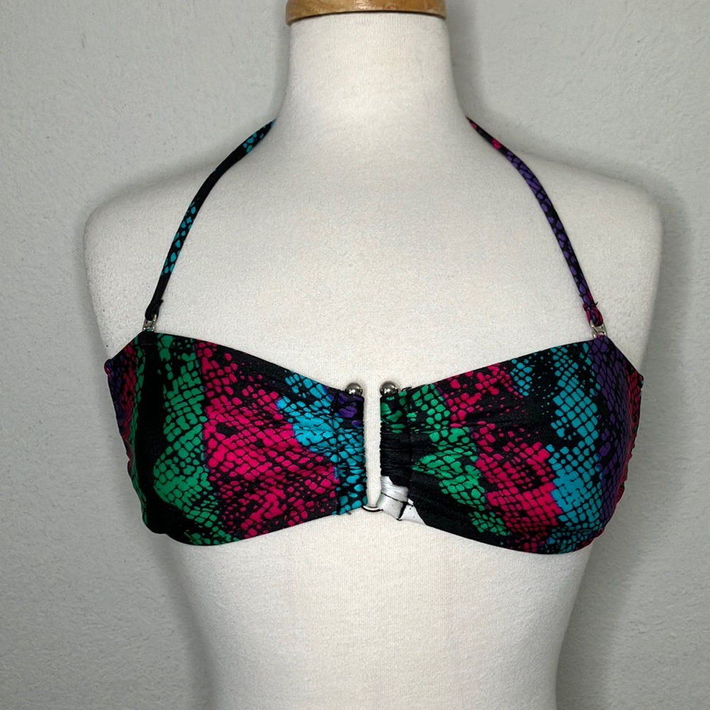Colorful Snakeskin Bikini Top